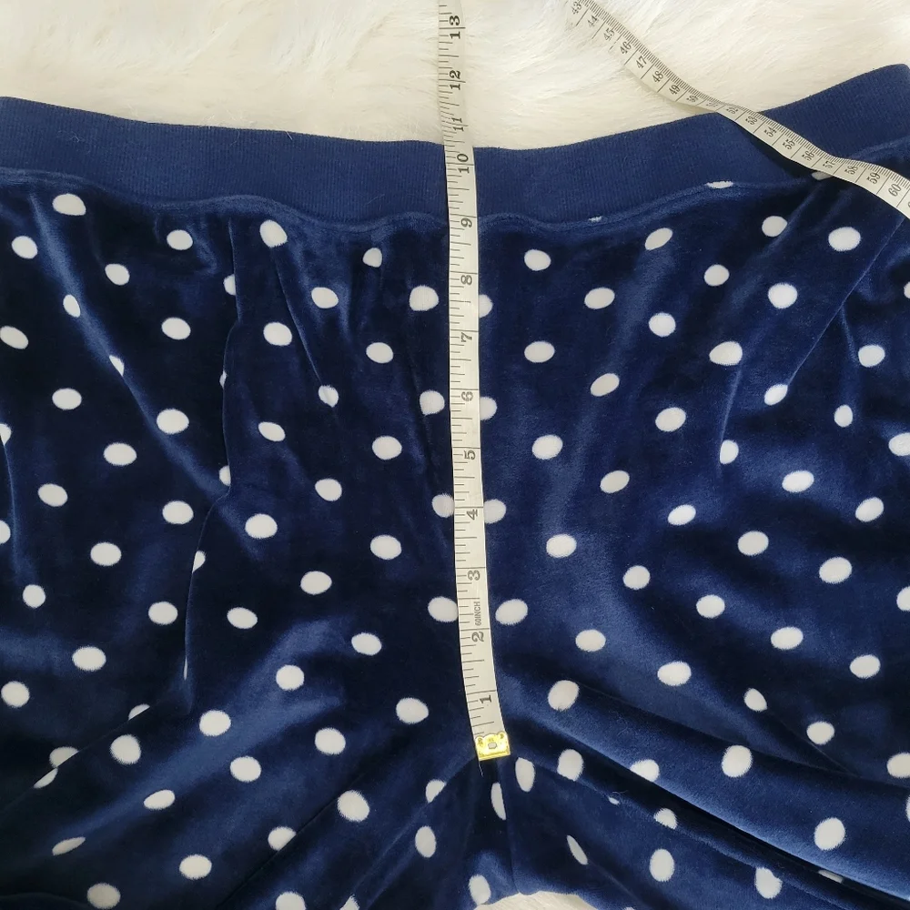 Jenni Intimates Polka Dot Velour Lounge Wear Set Hoodie & Pant Set L EUC Navy - Picture 14 of 16